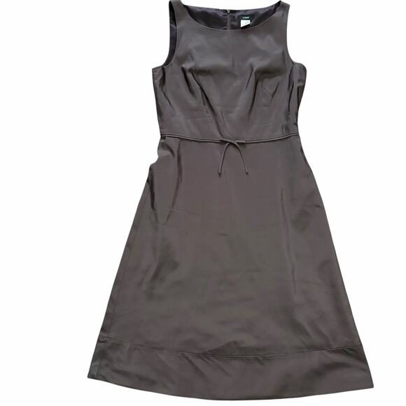VTG J.Crew Silk Faille A-Line Dress 6 Brown Bow Party Elegant Timeless Holiday - Picture 1 of 10